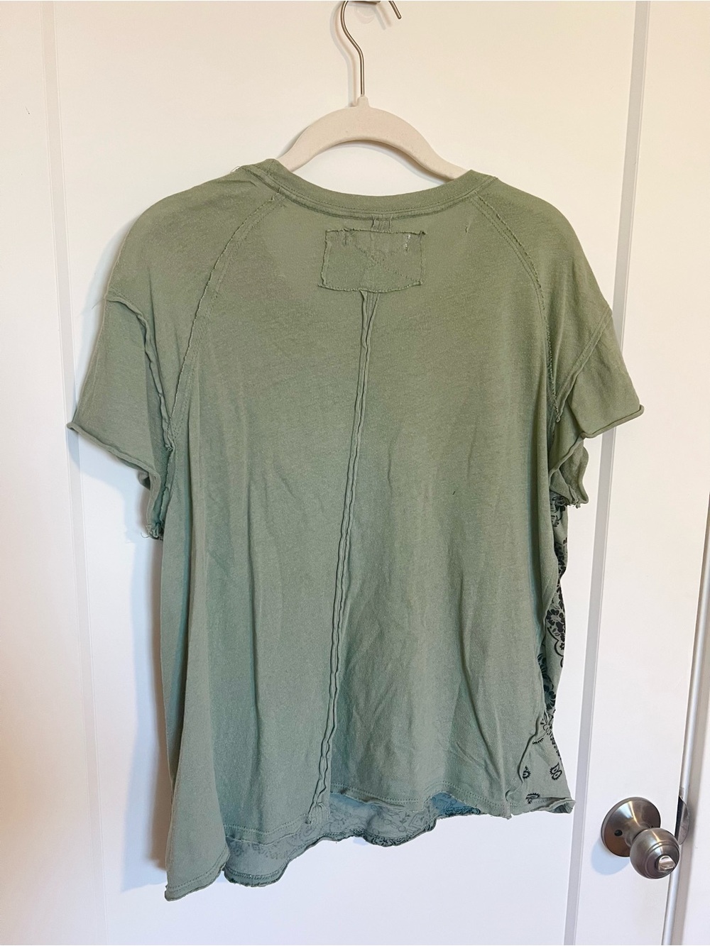 Free People Sage Green Bandana-Print Short Sleeve Tee - Picture 3 of 3